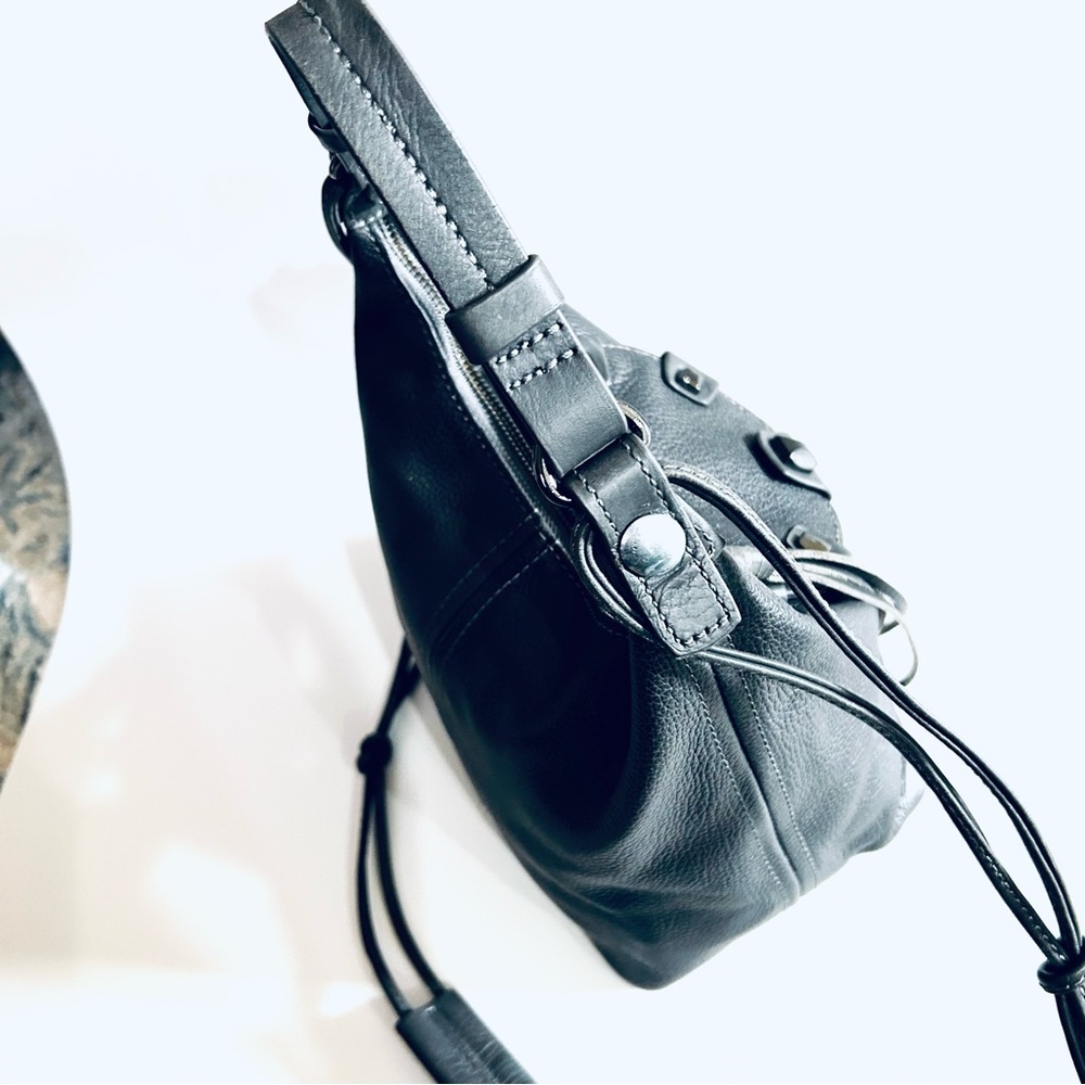 Like New Joe’s Dark Gray Pebble Leather Shoulder/Crossbody Bag - Picture 4 of 9